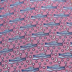 Vineyard Vines Pink Boat, Moon and Stars 58” Silk Tie